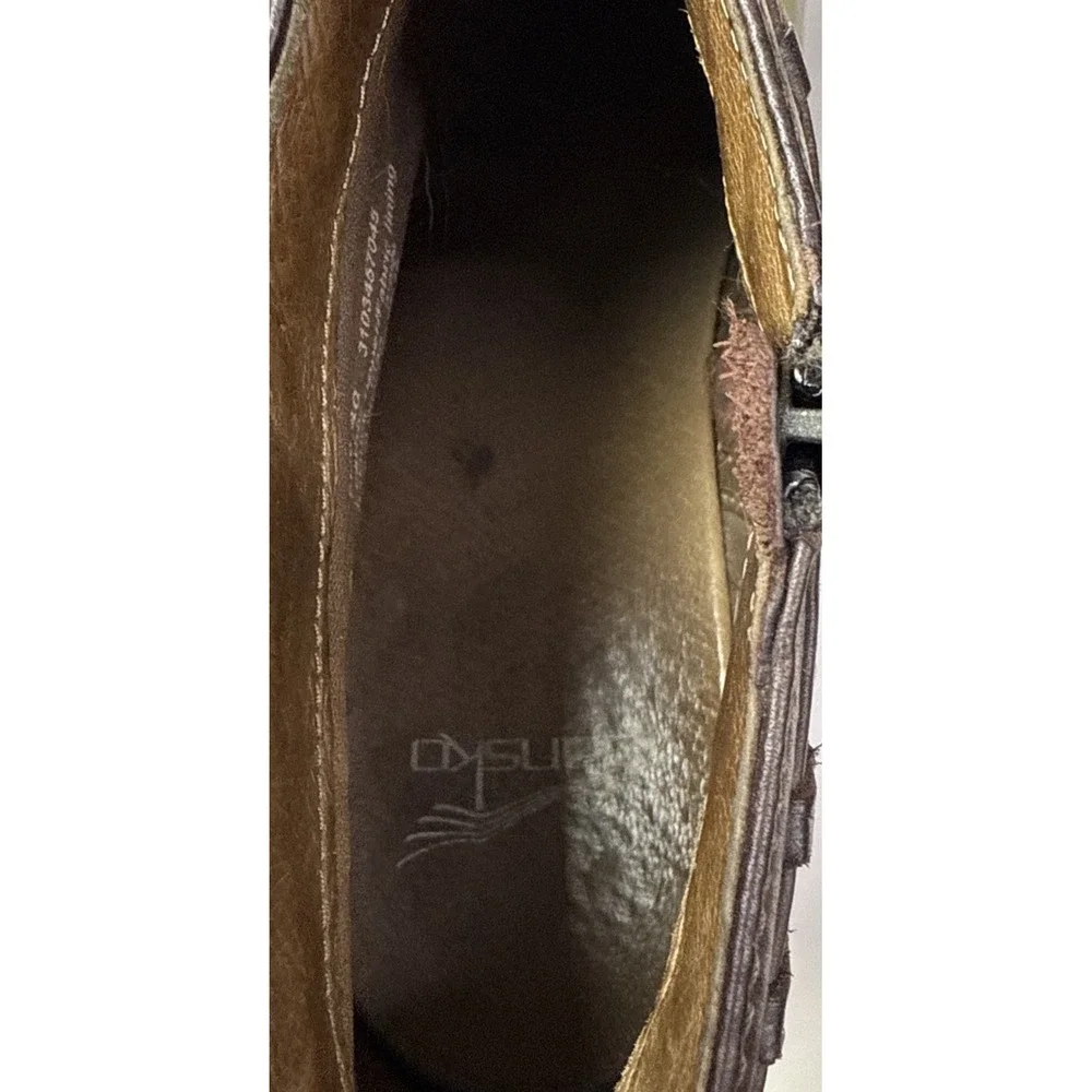 Dansko Brown Leather Dabney Ankle‎ Boots Sz 40 US 9 Heeled Tassel Side Zip 3g